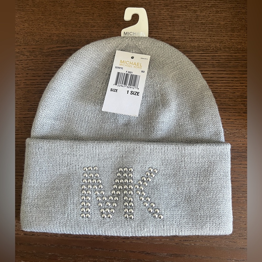 MICHAEL kors beanie, gray, Silver